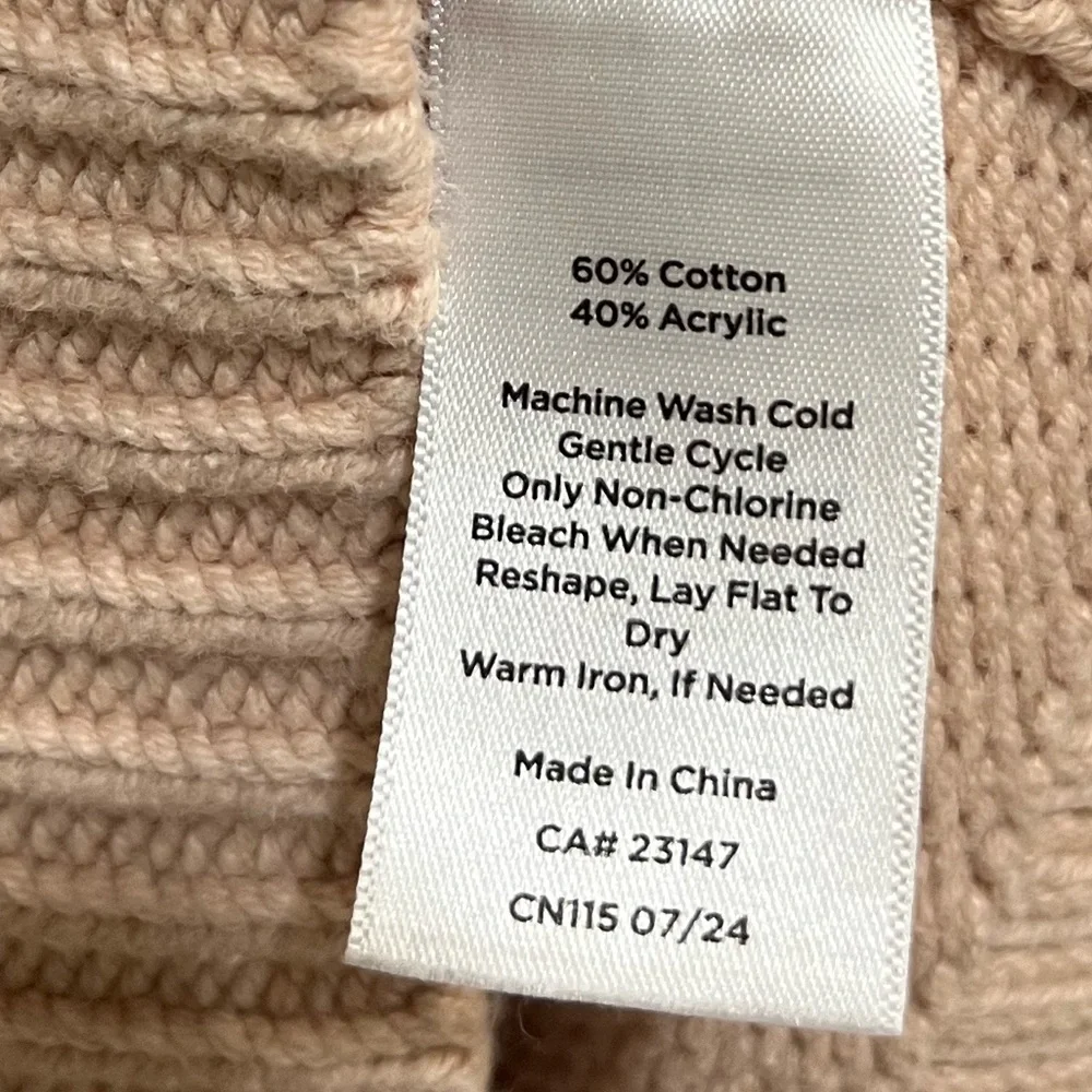 Haven Well Within Cotton Cable-Sleeve Rollneck Sweater size Small